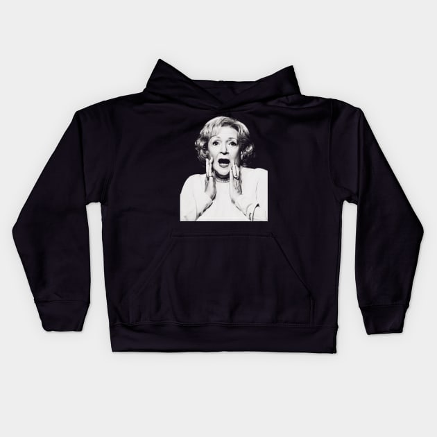 betty white Funny face Kids Hoodie by Fathian